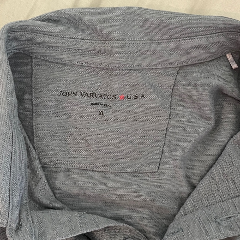 John Varvatos Heathered Blue polo 3 star